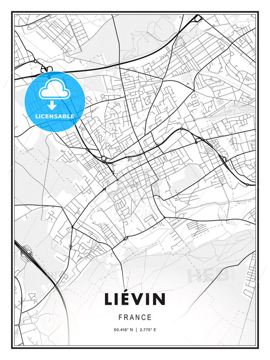 Liévin, France, Modern Print Template in Various Formats - HEBSTREITS Sketches