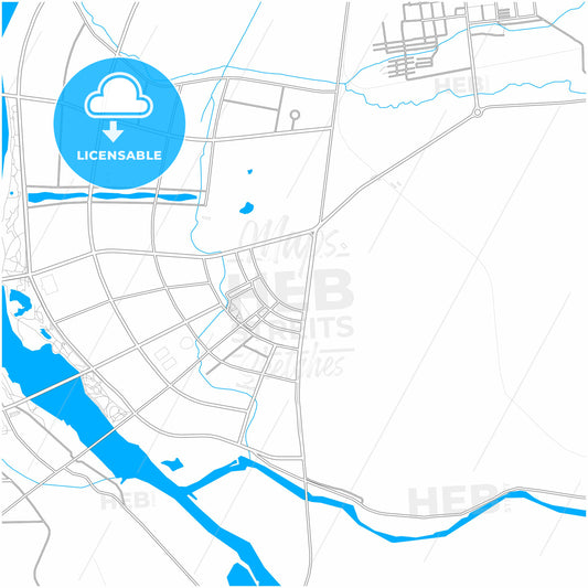 Liaoyang, Liaoning, China, city map with high quality roads.