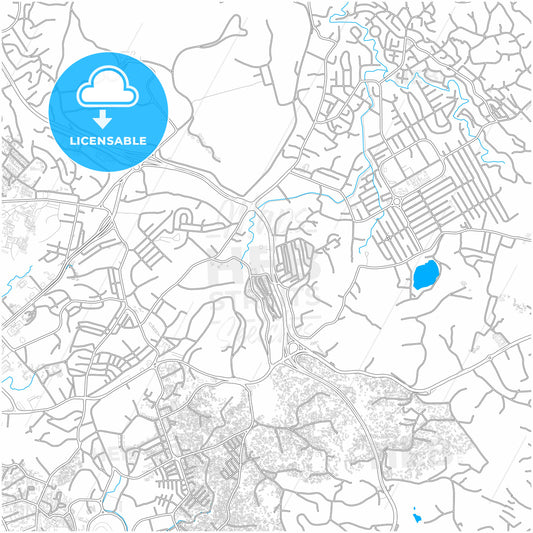 Libreville, Gabon, city map with high quality roads.