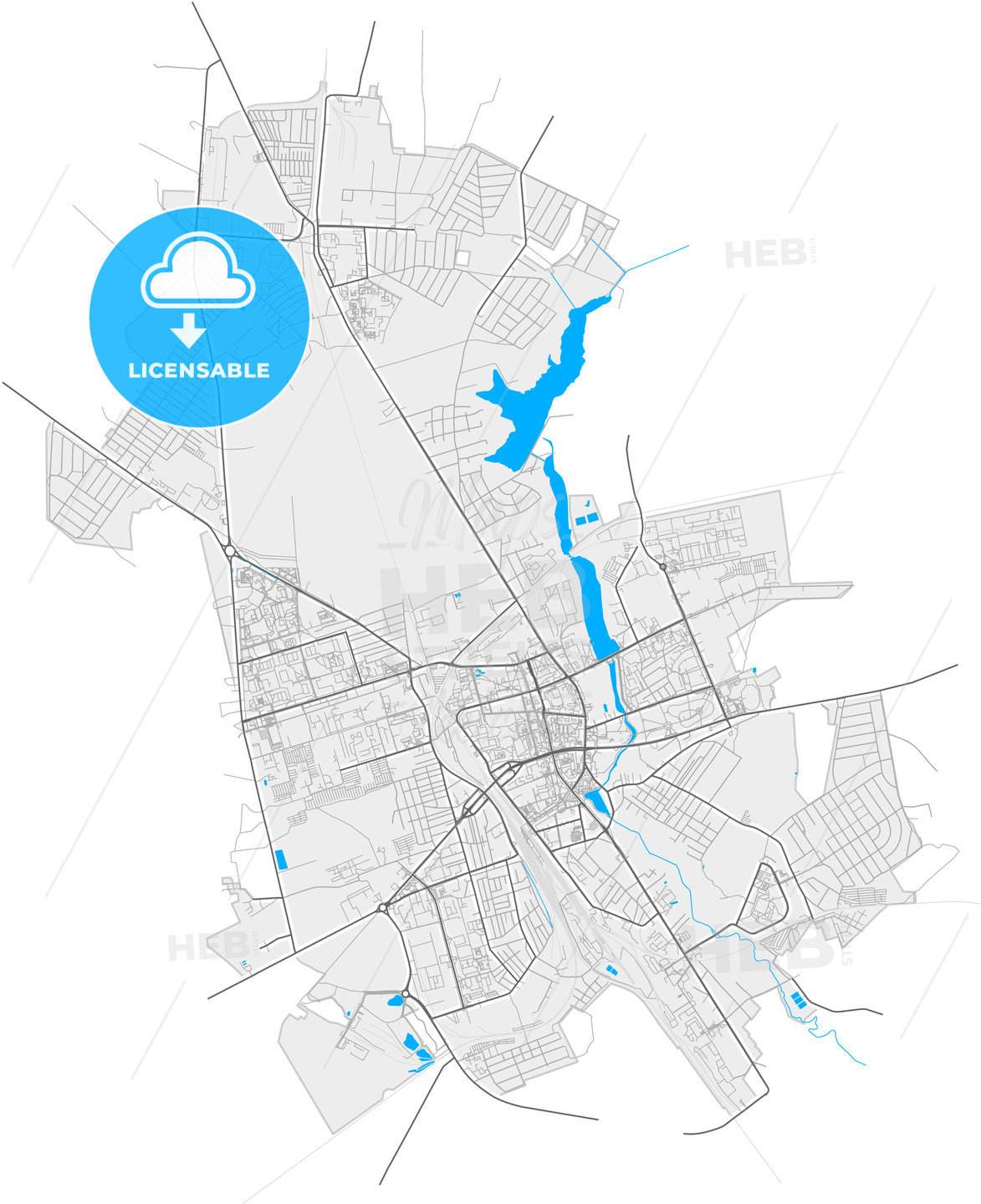 Lida, Rajon, Belarus, high quality vector map