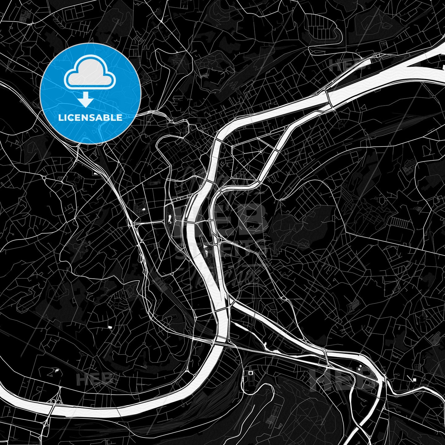Liège, Belgium PDF map