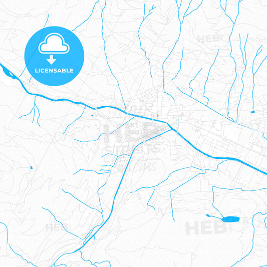 Lienz, Austria PDF vector map with water in focus