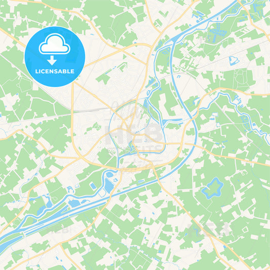 Lier , Belgium Vector Map - Classic Colors