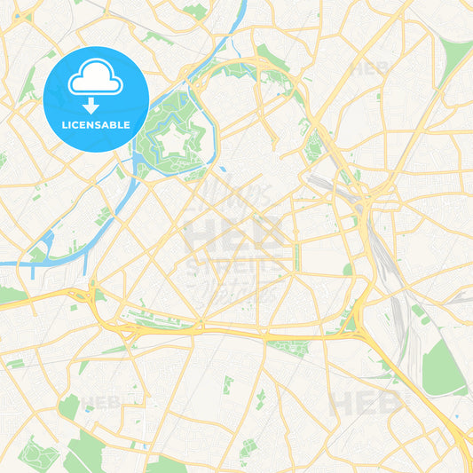 Lille, France Vector Map - Classic Colors