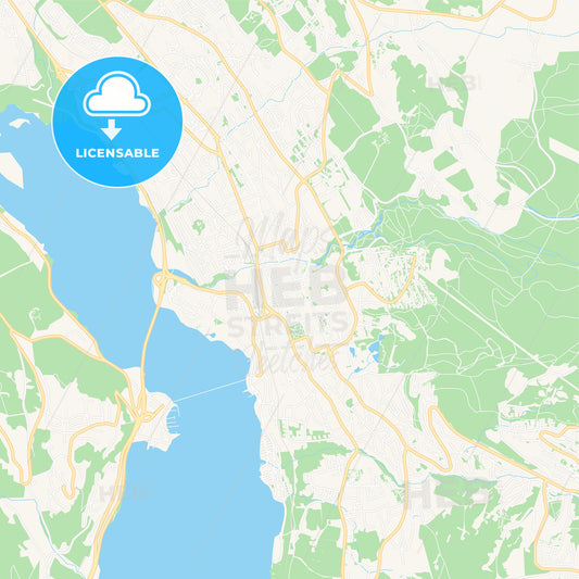 Lillehammer, Norway Vector Map - Classic Colors