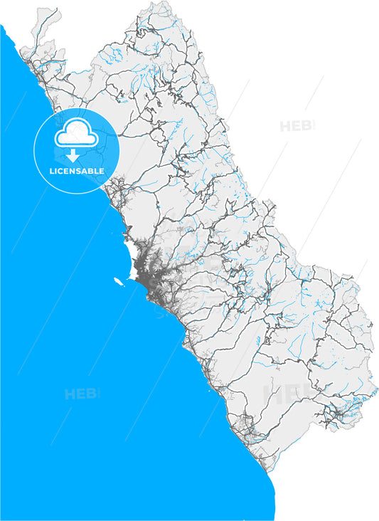 Lima, Peru, high quality vector map