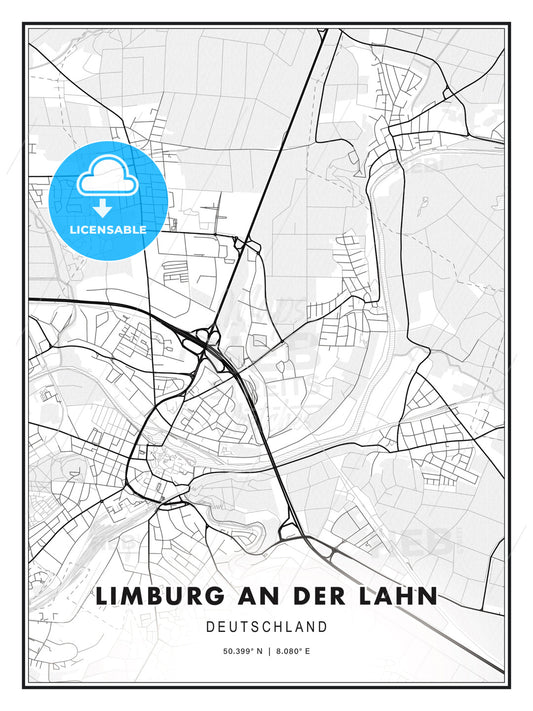 Limburg an der Lahn, Germany, Modern Print Template in Various Formats - HEBSTREITS Sketches