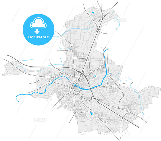 Limburg an der Lahn, Hesse, Germany, high quality vector map