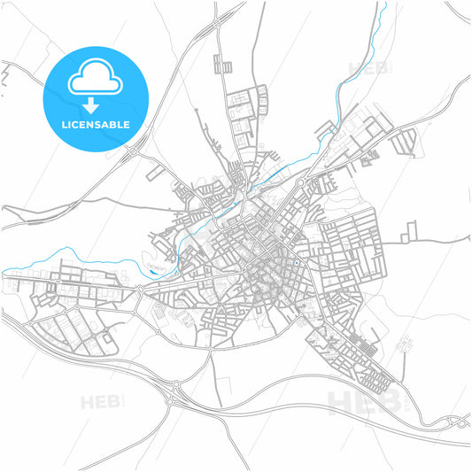 Linares, Jaén, Spain, city map with high quality roads.
