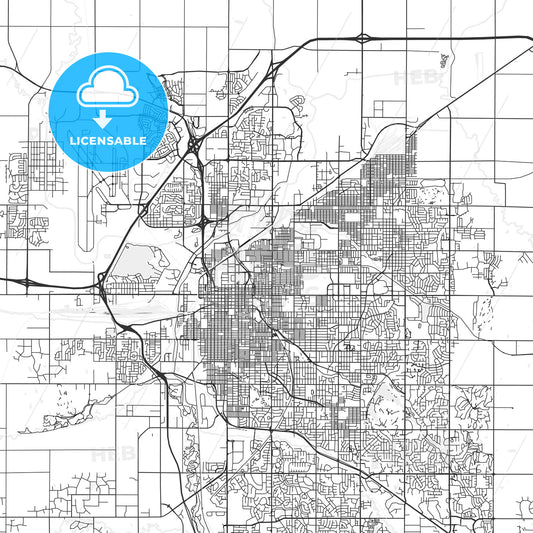 Lincoln, Nebraska - Area Map - Light
