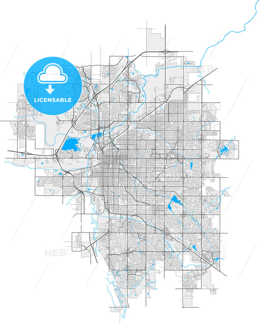 Lincoln, Nebraska, United States, high quality vector map