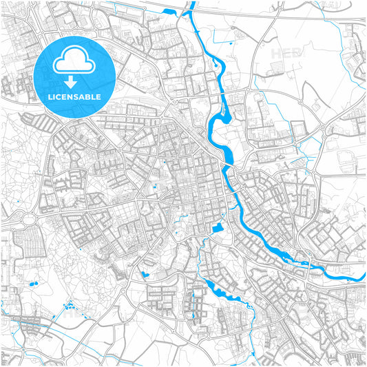 Linköping, Sweden, city map with high quality roads.