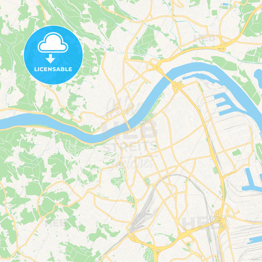 Linz, Austria Vector Map - Classic Colors