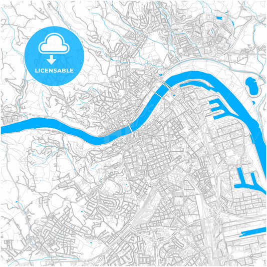 Linz, Upper Austria, Austria, city map with high quality roads.