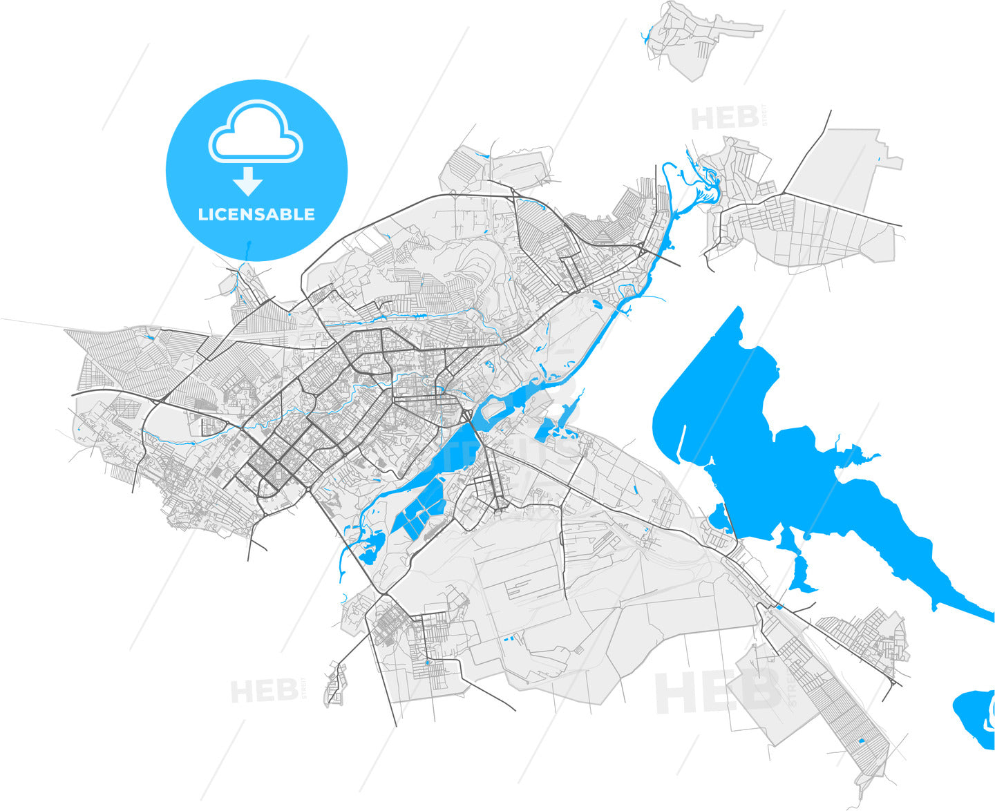 Lipetsk, Lipetsk Oblast, Russia, high quality vector map