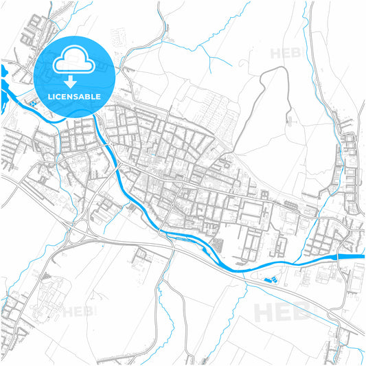 Liptovský Mikuláš, Žilina Region, Slovakia, city map with high quality roads.