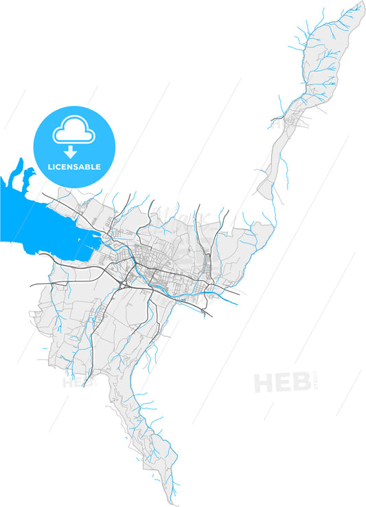 Liptovský Mikuláš, Žilina Region, Slovakia, high quality vector map