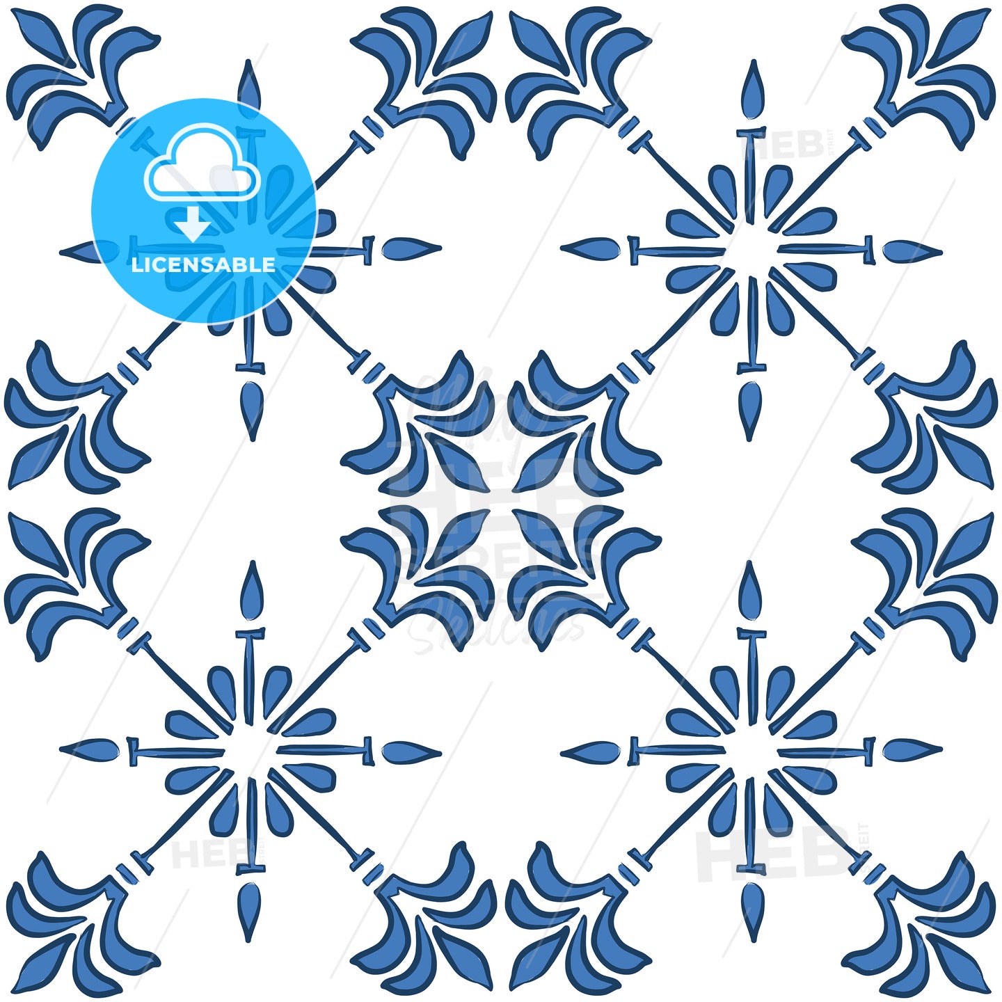 Lisbon Azulejos Seamless Pattern