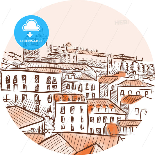 Lisbon City View Drawing