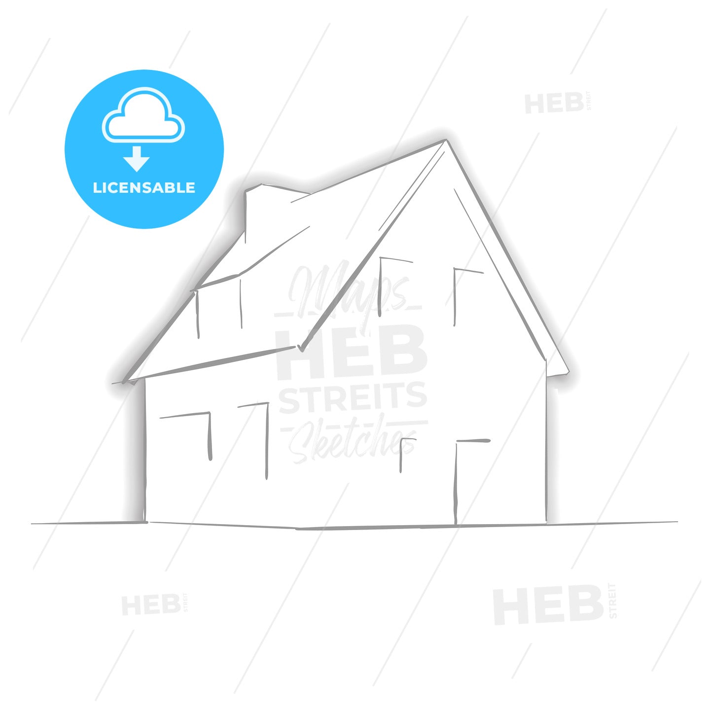 Little House Drawing by Hand – instant download