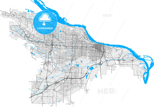 Little Rock, Arkansas, United States, high quality vector map