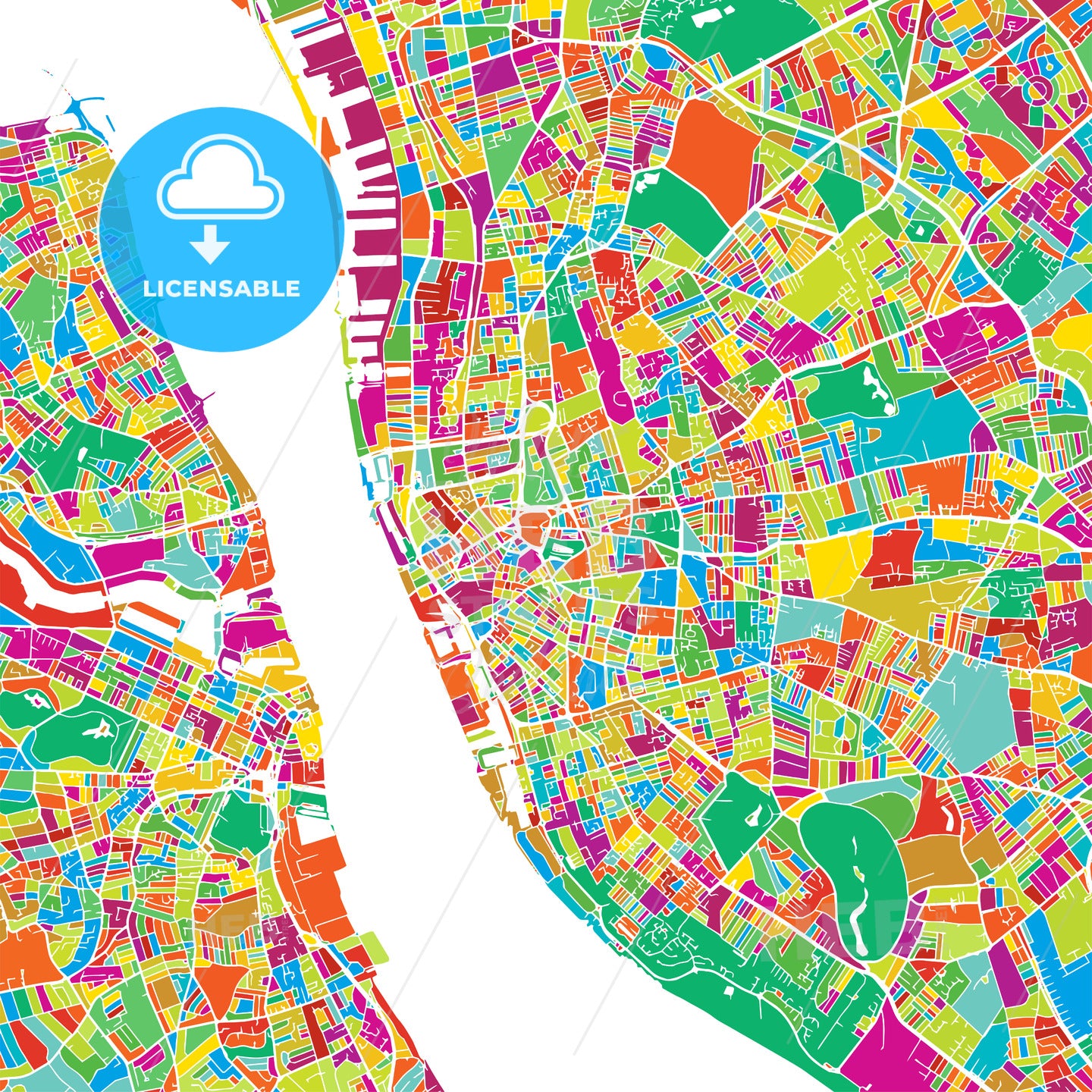 Liverpool Colorful Vector Map