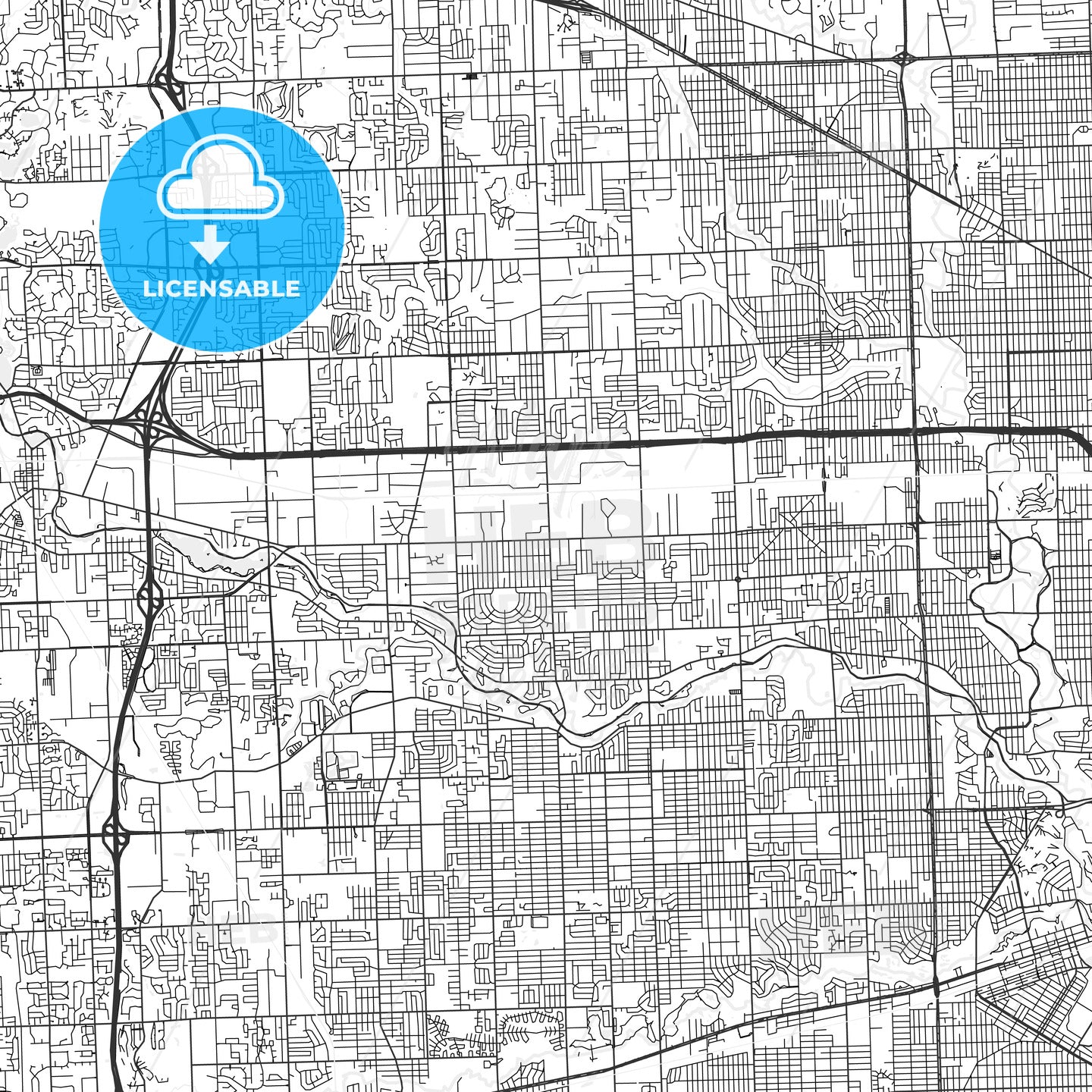 Livonia, Michigan - Area Map - Light