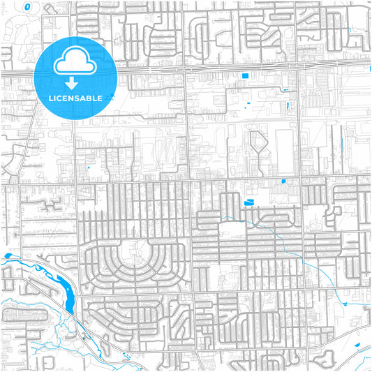 Livonia, Michigan, United States, city map with high quality roads.