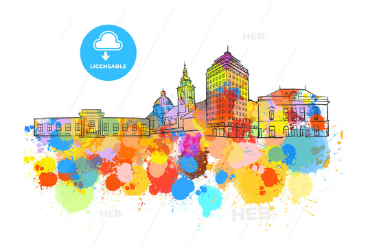 Ljubljana Colorful Landmark Banner – instant download