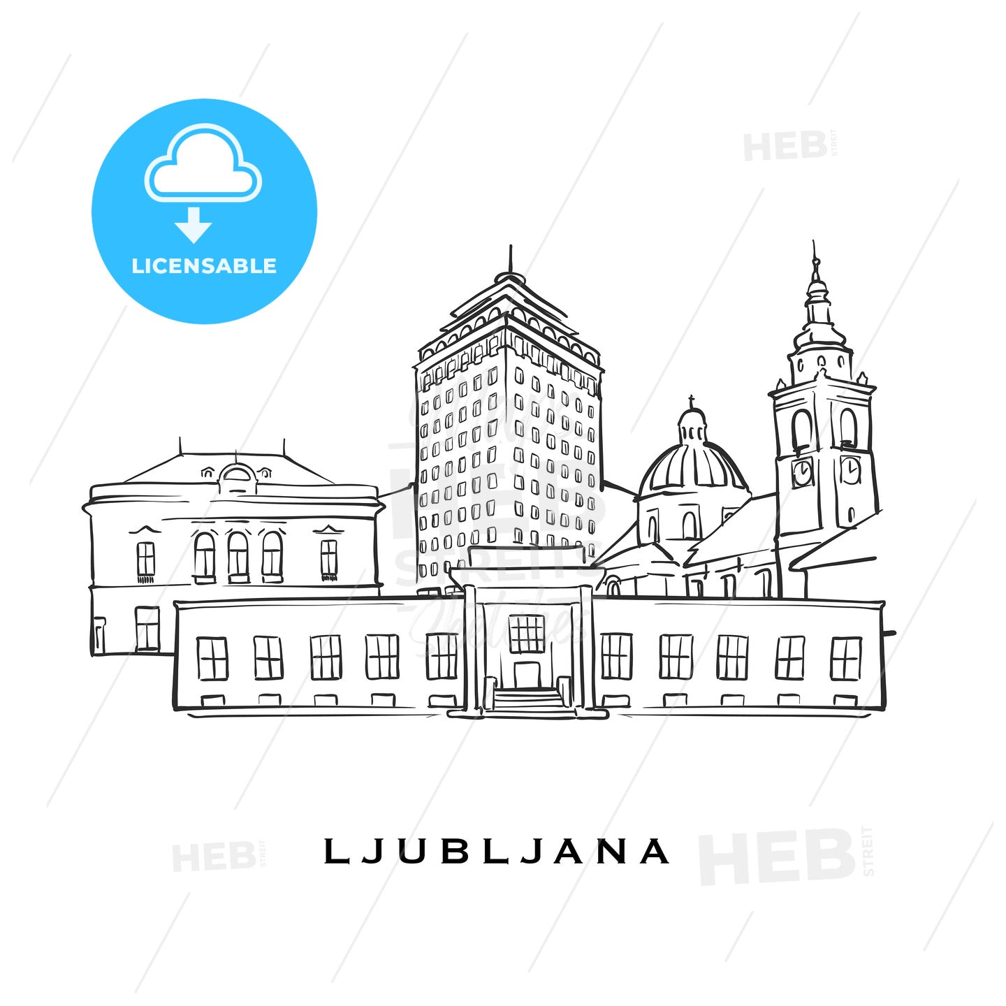 Ljubljana Slovenia famous architecture – instant download