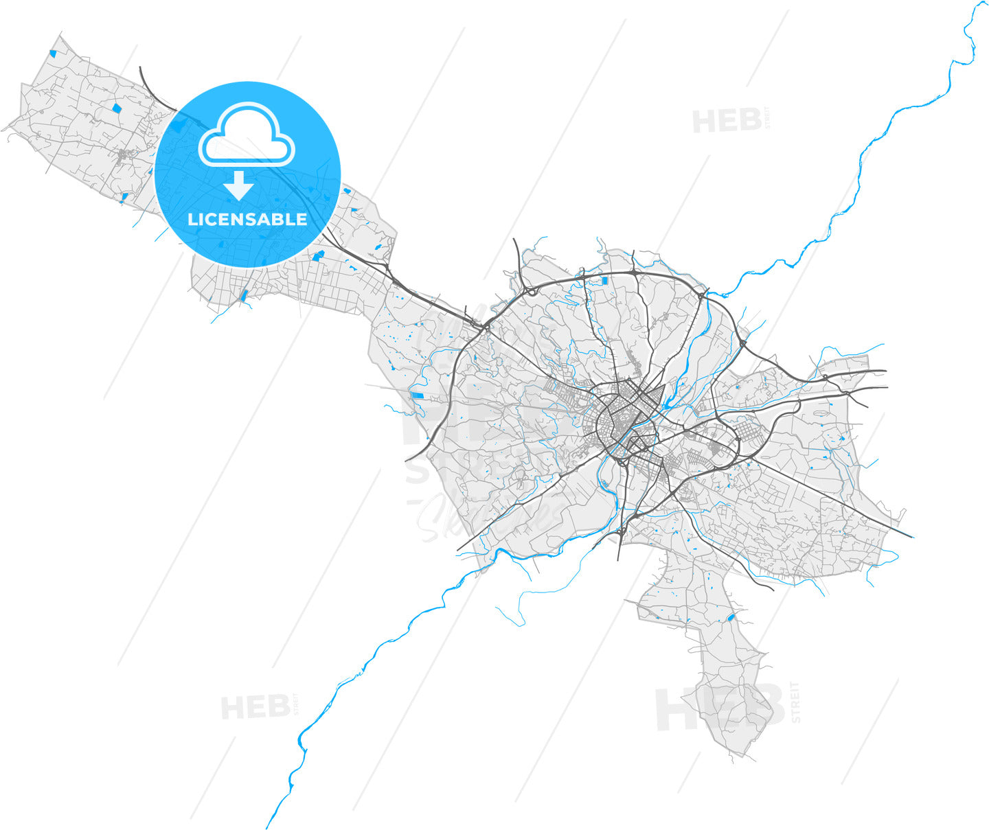 Lleida, Spain, high quality vector map