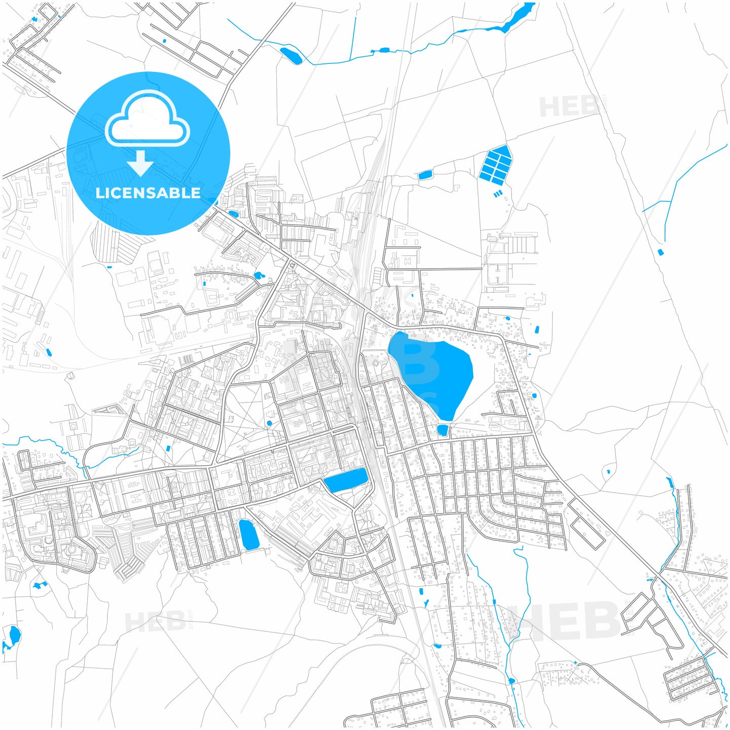 Lobnya, Moscow Oblast, Russia, city map with high quality roads.