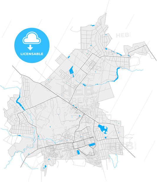 Lobnya, Moscow Oblast, Russia, high quality vector map