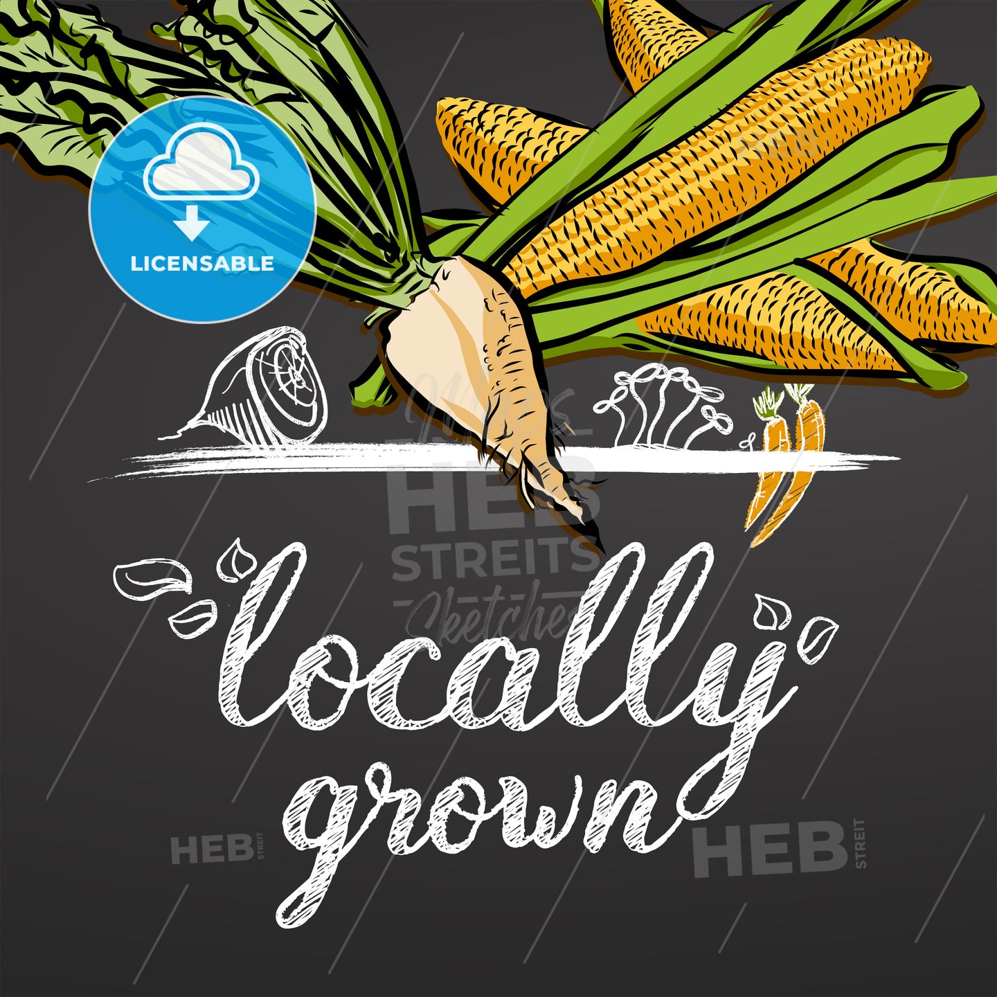 Locally Grown Vegetables Banner – instant download