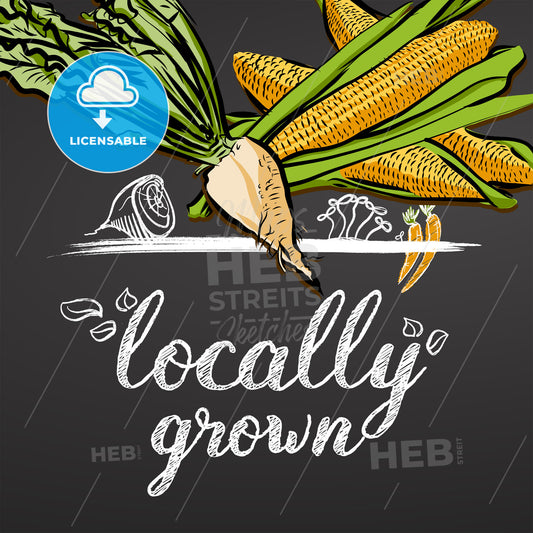 Locally Grown Vegetables Banner – instant download