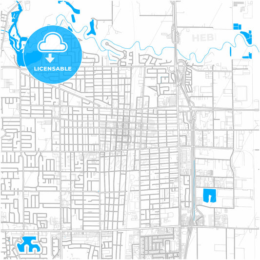 Lodi, California, United States, city map with high quality roads.
