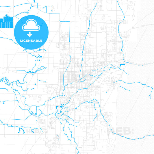 Logan, Utah, United States, PDF vector map with water in focus