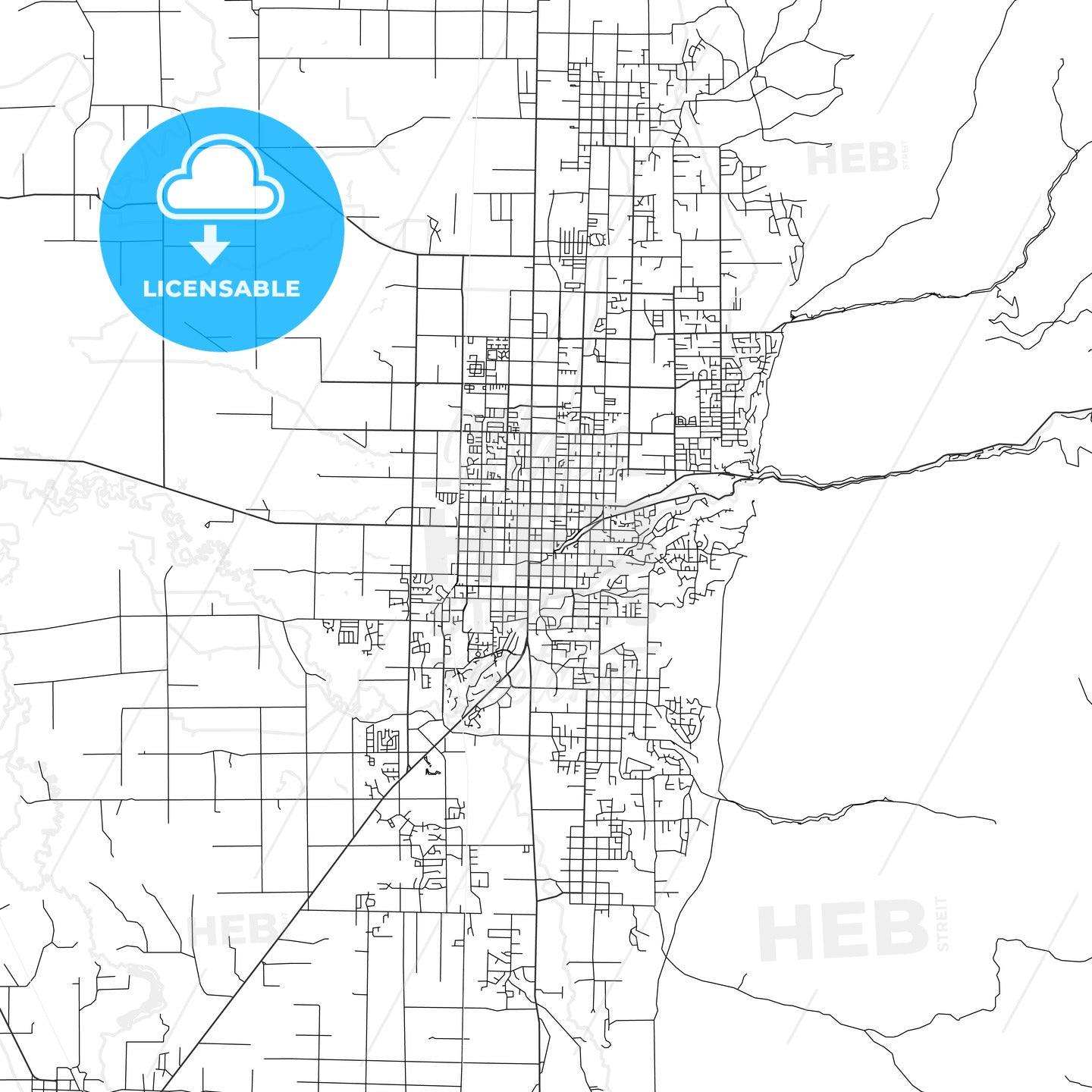 Logan, Utah - Area Map - Light