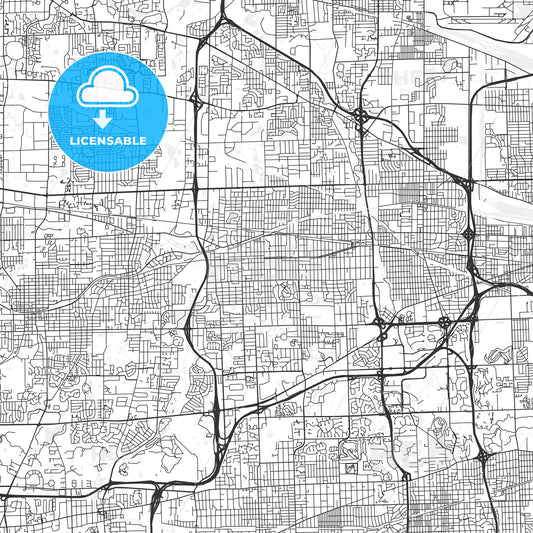 Lombard, Illinois - Area Map - Light
