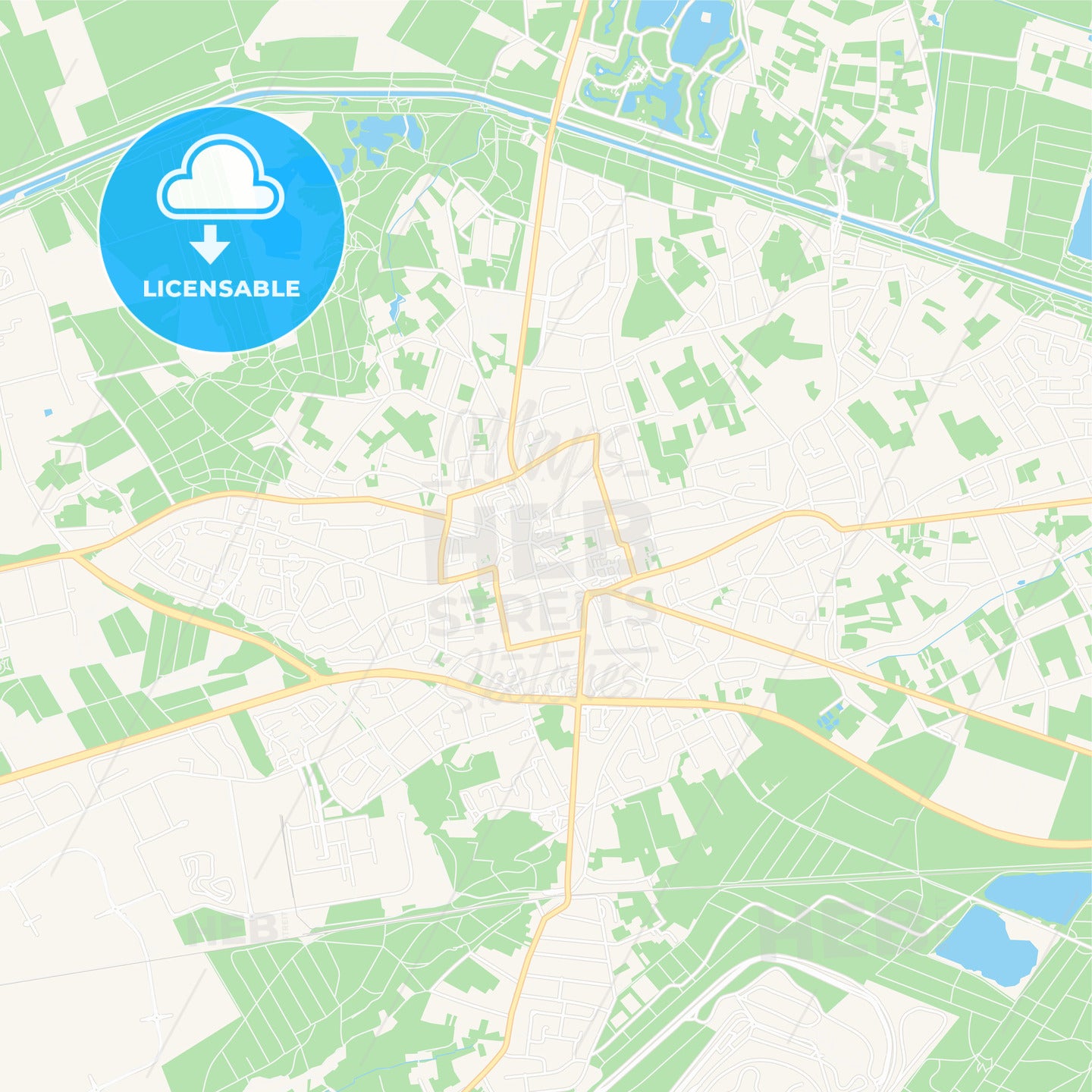 Lommel, Belgium Vector Map - Classic Colors