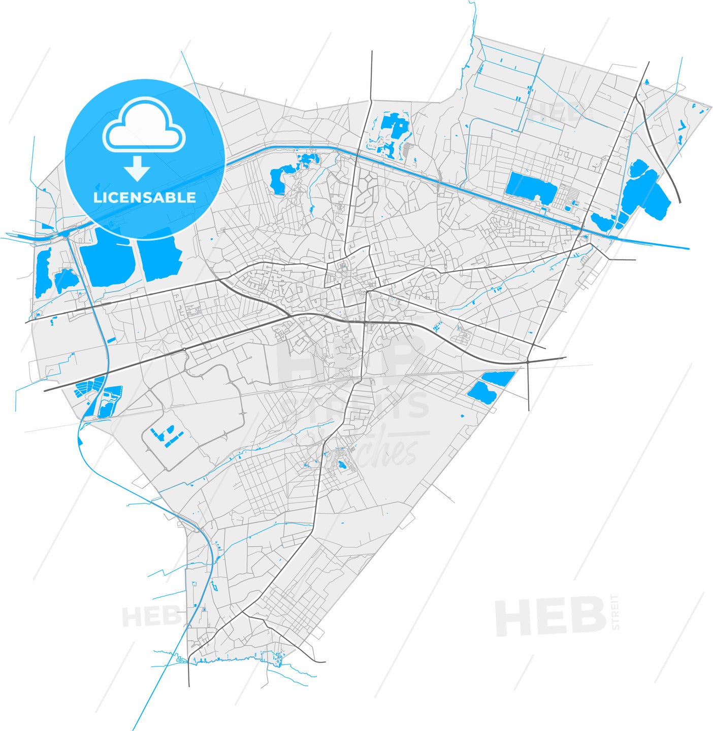 Lommel, Limburg, Belgium, high quality vector map