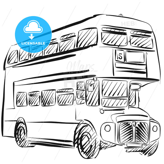 London Bus Freehand Sketch – instant download