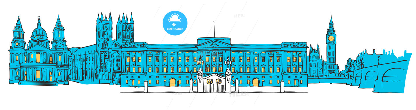 London Colored Panorama – instant download