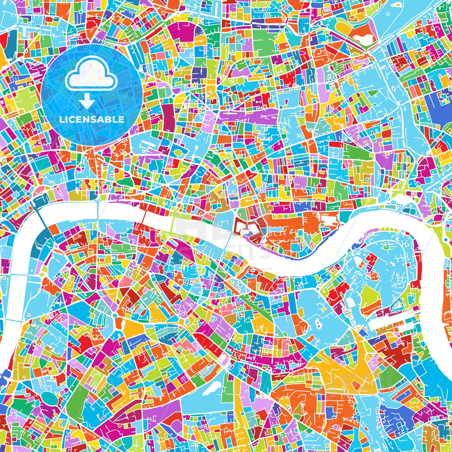 London Colorful Vector Map