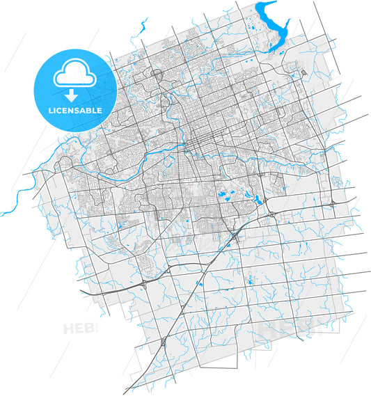 London, Ontario, Canada, high quality vector map