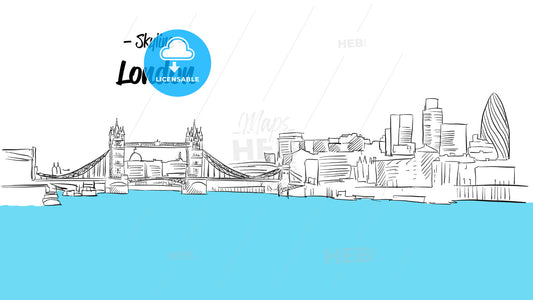 London Skyline Sketch – instant download