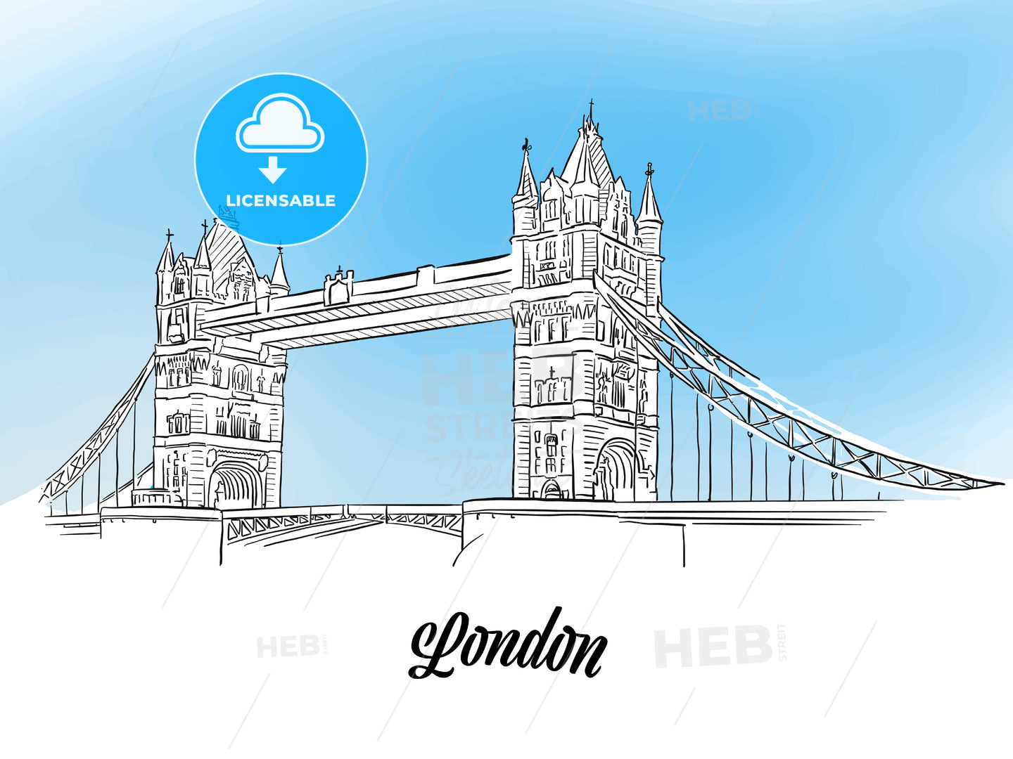 London Tower Bridge Banner – instant download