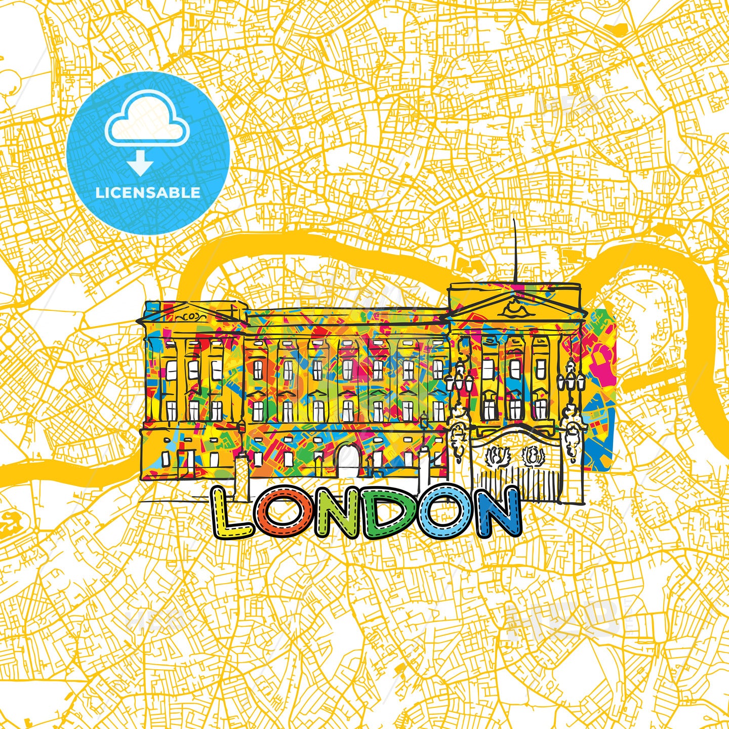 London Travel Art Map
