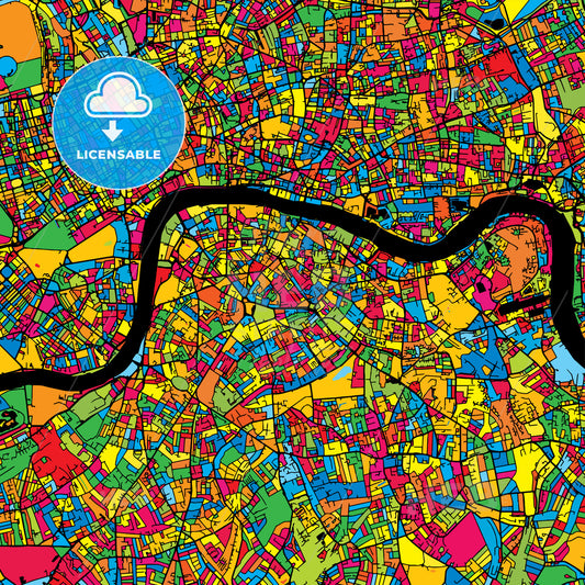 London United Kingdom Colorful Map