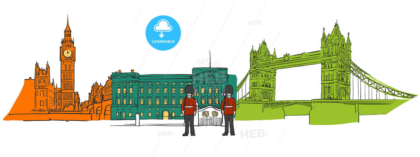 London famous icons banner – instant download